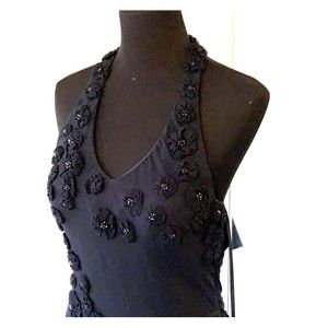 NWT Chicas 100% silk black dress with shawl size L